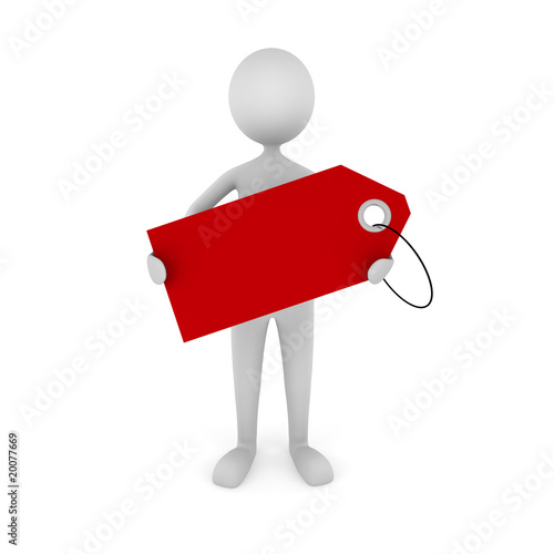 Man Holding Tag