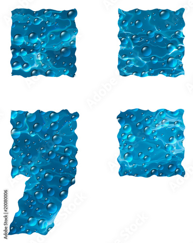 Bubbly Water Font dot and comma punctuation marks photo