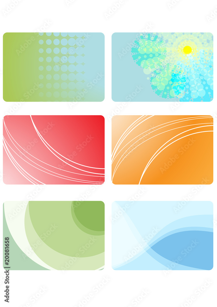 Set of colorful business cards, vector illustration