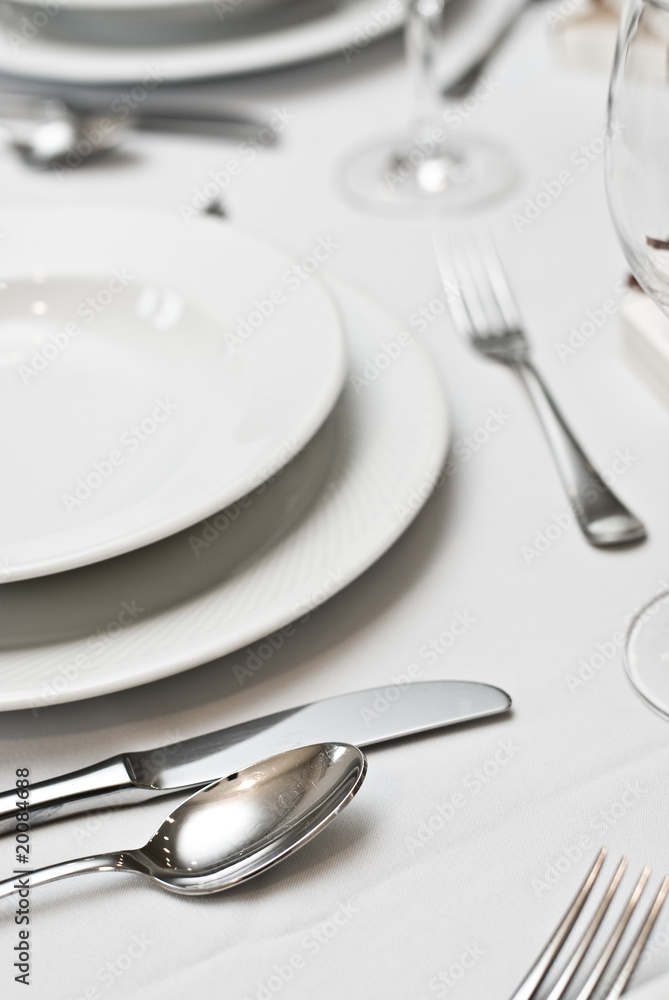 Fancy table set for a wedding dinner Fancy table set for a wedding dinner