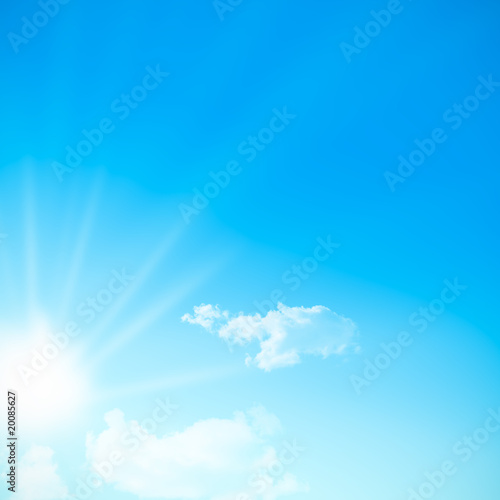 soleil de jour sur paysage de ciel bleu - énergie solaire photo