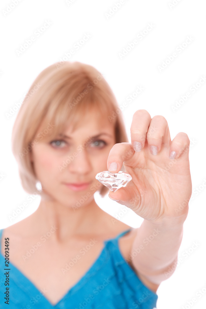 Holding a diamond Holding a diamond