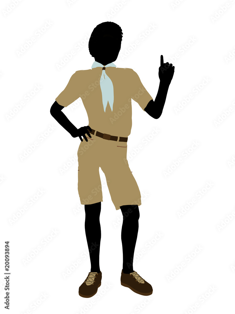 African American Boy Scout Illustration Silhouette African American Boy Scout Illustration Silhouette
