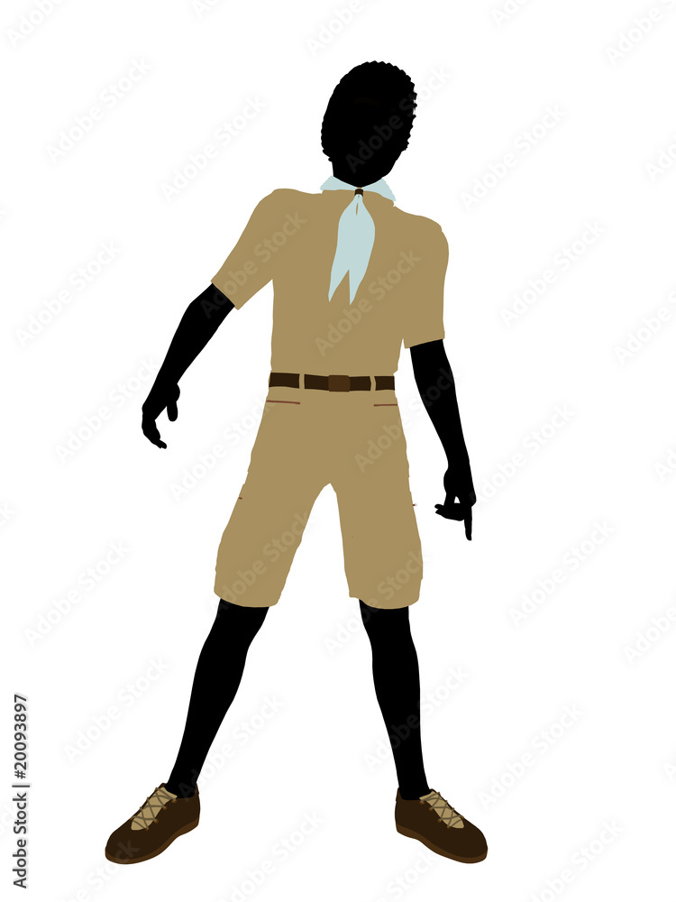 African American Boy Scout Illustration Silhouette African American Boy Scout Illustration Silhouette