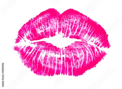 Pink lip print
