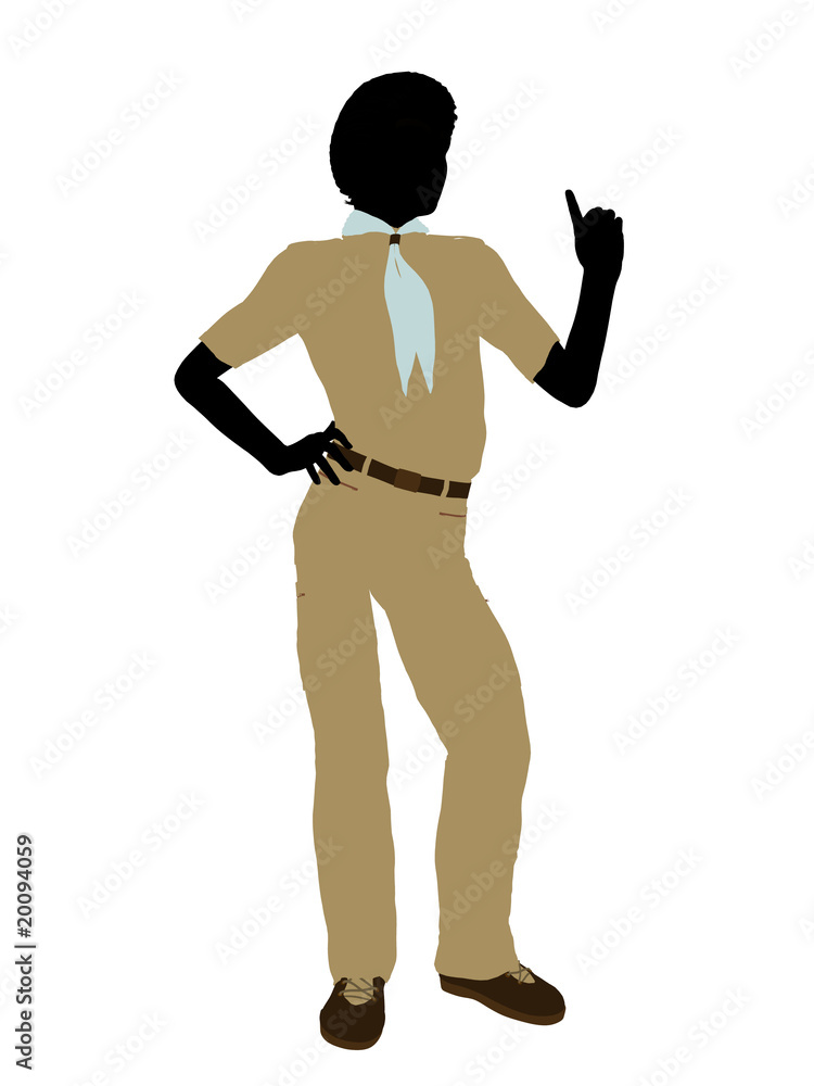 African American Boy Scout Illustration Silhouette African American Boy Scout Illustration Silhouette