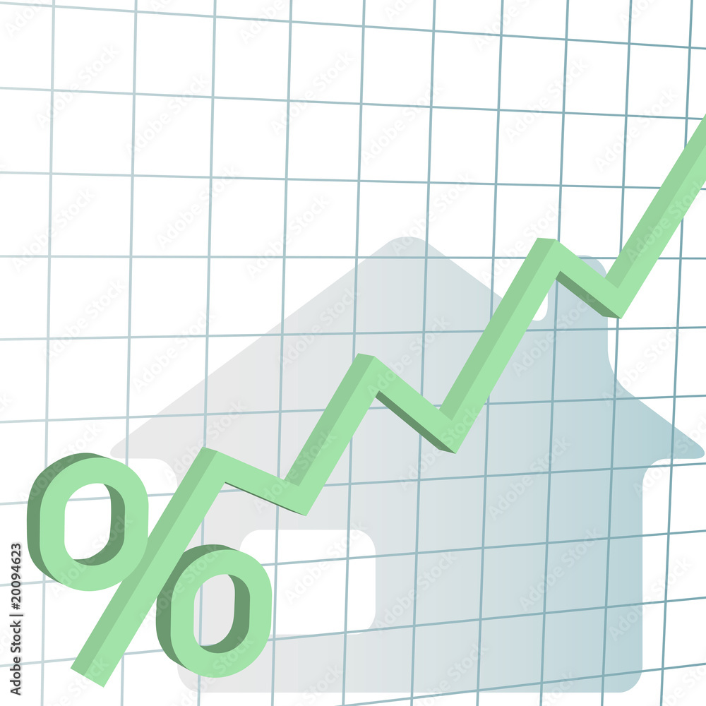 Obraz premium Home mortgage Interest rates higher chart