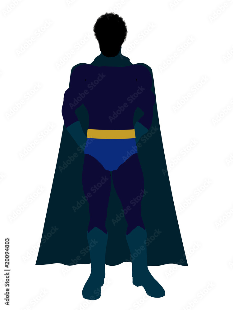 African American Super Hero Illustration Silhouette African American Super Hero Illustration Silhouette