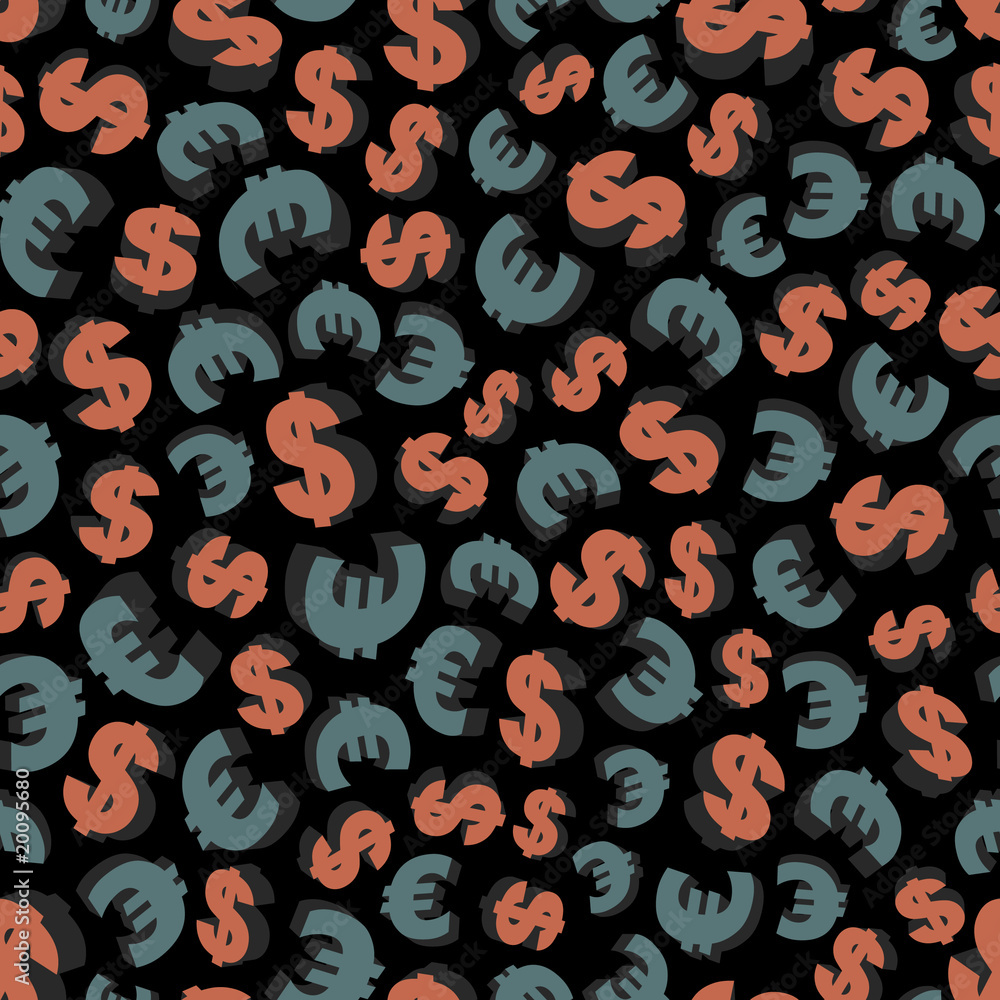 Dollar and euro seamless background. Dollar and euro seamless background.