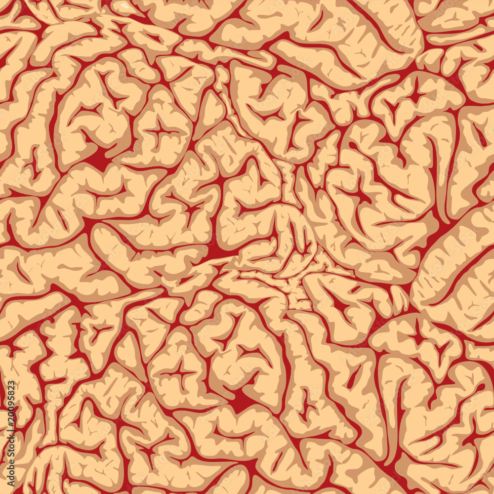Obraz premium Vector. Seamless brain convolutions.