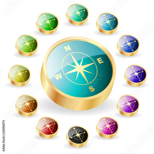 Vector compass. Graphic elements set.