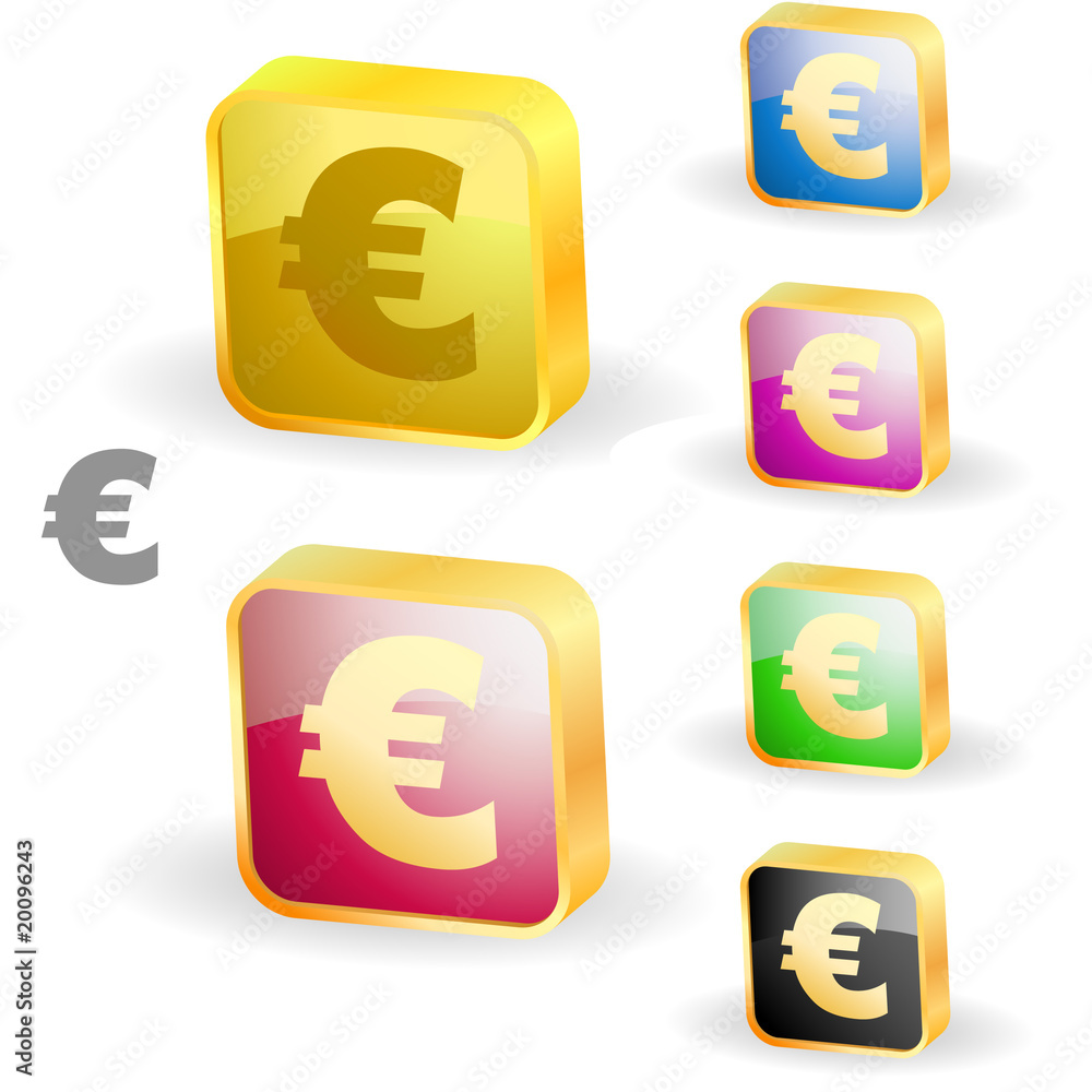 Euro icon. Vector set.