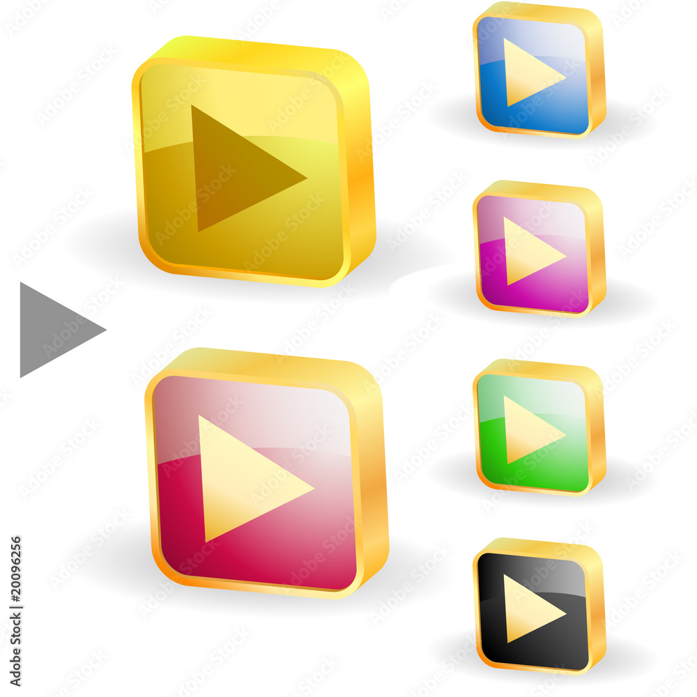 Vector play button set Vector play button set