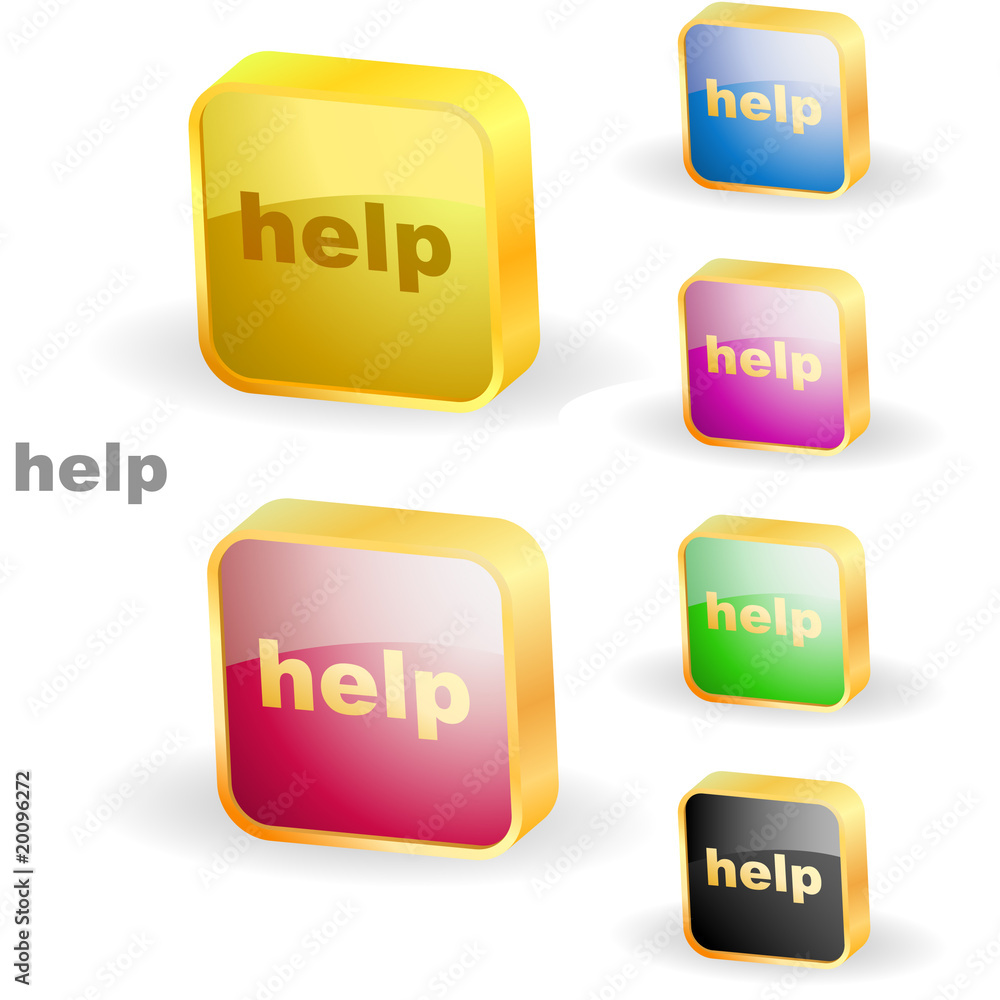 Help button. Vector set for web Help button. Vector set for web