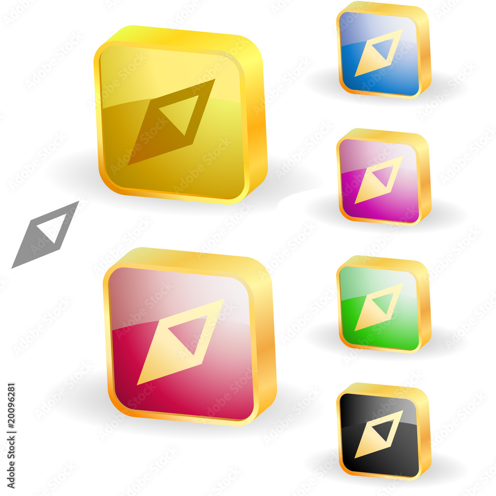 Vector compass. Button set. Vector compass. Button set.