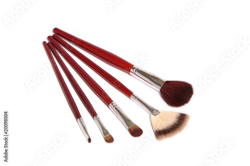 five make-up brushes