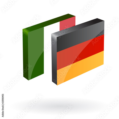 german italian translation button 3d vector