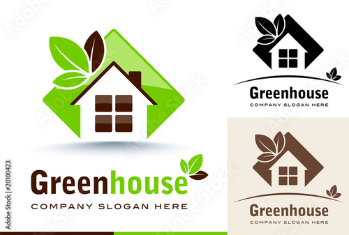 Green house logo design