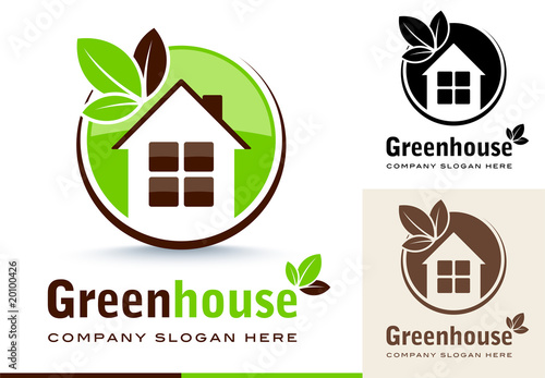 Green house logo design