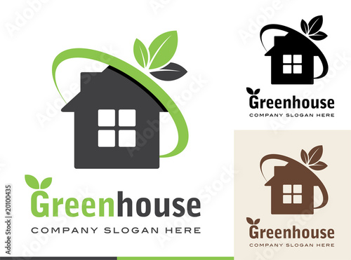 Green house logo design