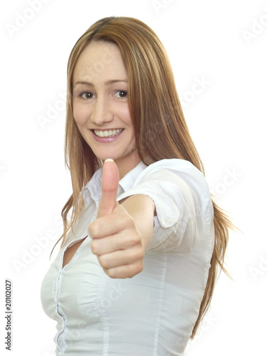 Wallpaper Mural Frau mit Daumen hoch Torontodigital.ca