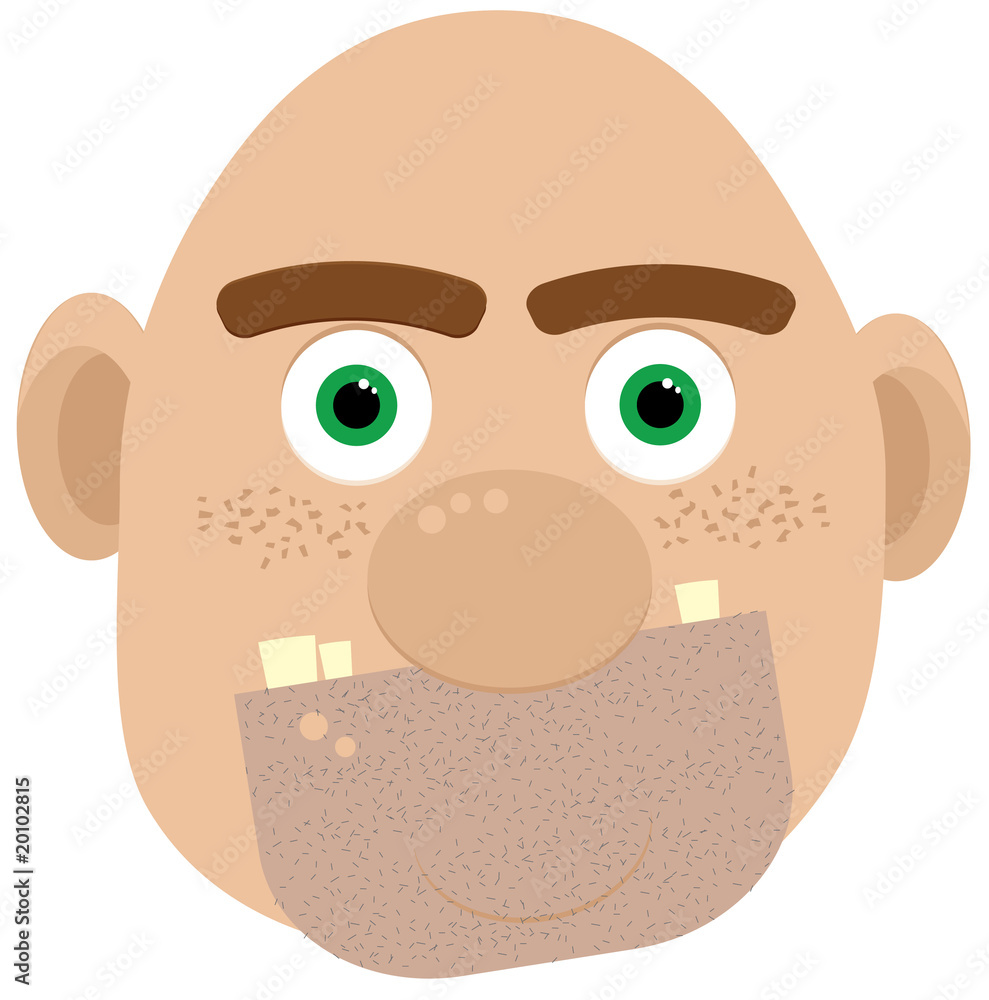 Vector illustration of bald ogre Vector illustration of bald ogre