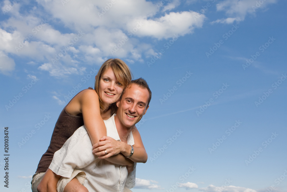 Young lovers piggy back Young lovers piggy back