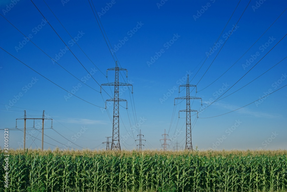 electric mast in a fields electric mast in a fields