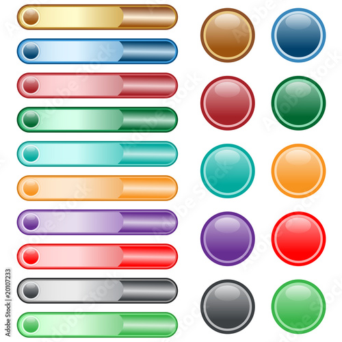 Web buttons set in assorted colors