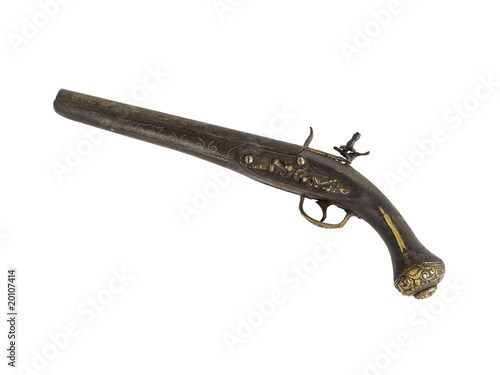 old flint lock handgun