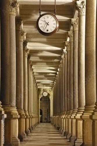 Czech republic - Carlsbad  - colonnade with o clock