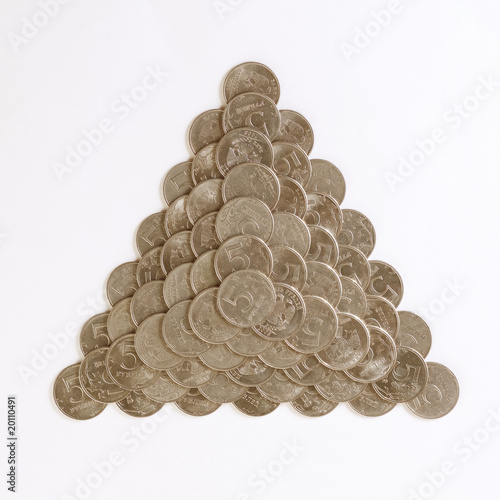 Pyramid made of coins