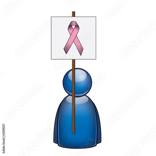 Icono manifestante lucha contra cancer mama