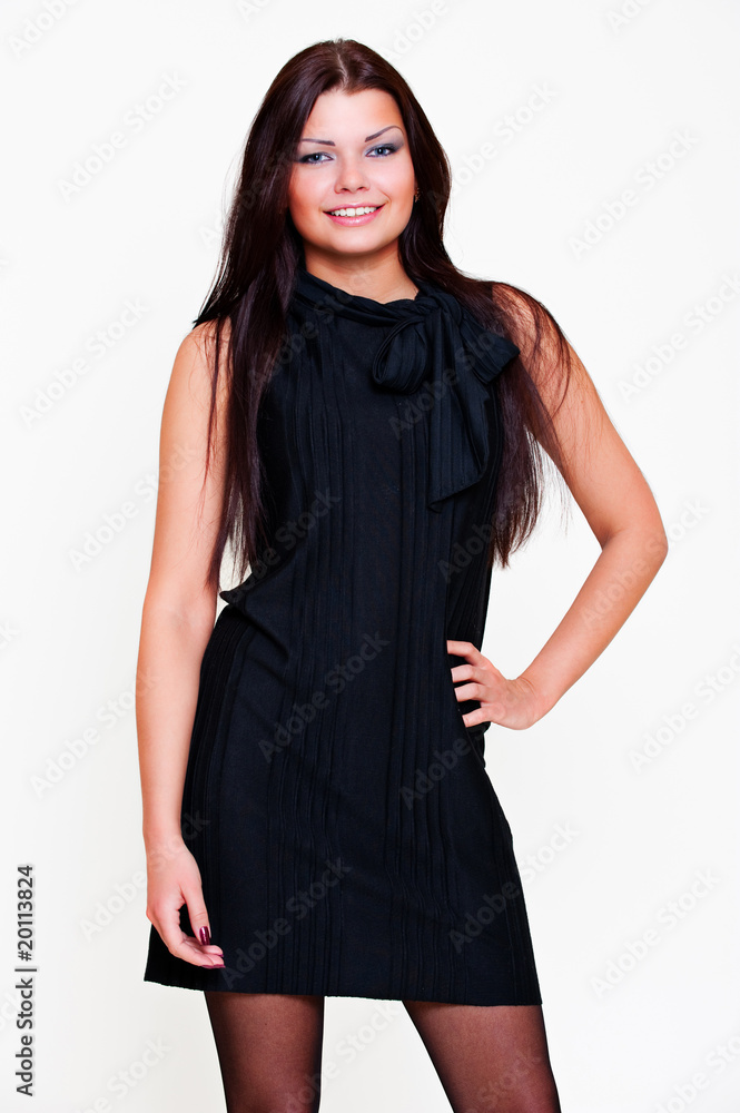 beautiful young woman in black dress beautiful young woman in black dress