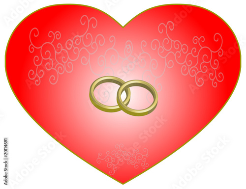 corazón con alianzas