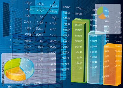 Spreadsheet data and business charts