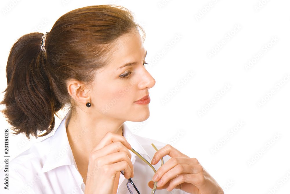 Cheerful business woman isolated Cheerful business woman isolated