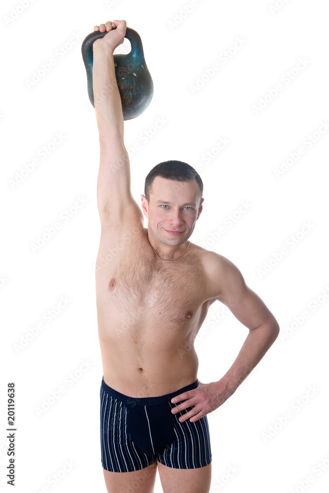 Fototapeta premium man with weight