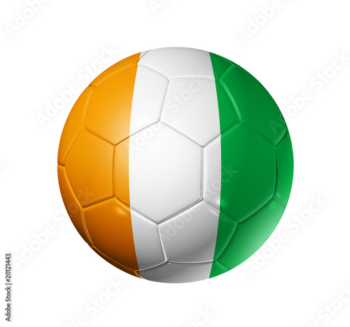 Soccer football ball with Ivory Coast flag