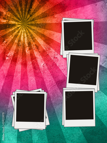 blank photos on colorful vintage background