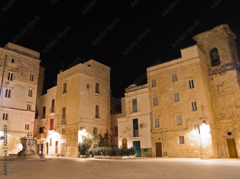Palmieri Square by night. Monopoli. Apulia.