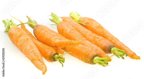 Fresh natural carrot isolated on white