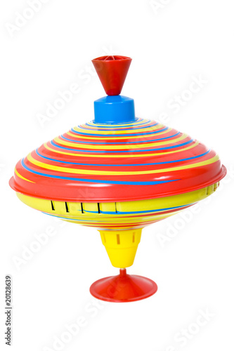 Picture of a spinning top isolated on white background