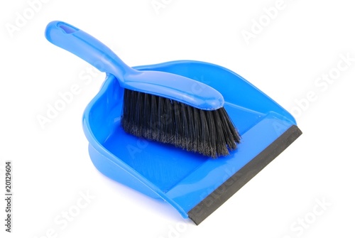 Dustpan and brush on white
