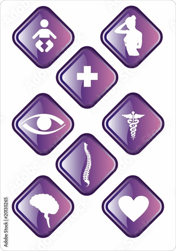 Buttons lila Medizin
