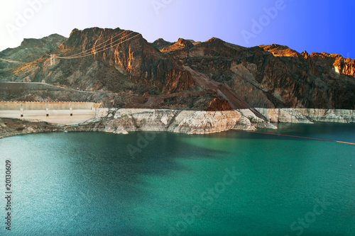 Lake Mead near Hoover Dam to Las Vegas. USA