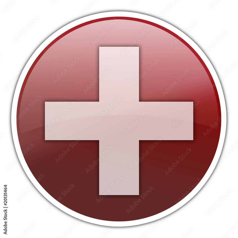 Round Sticker with Medical Cross Round Sticker with Medical Cross
