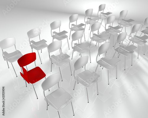 aula con silla roja