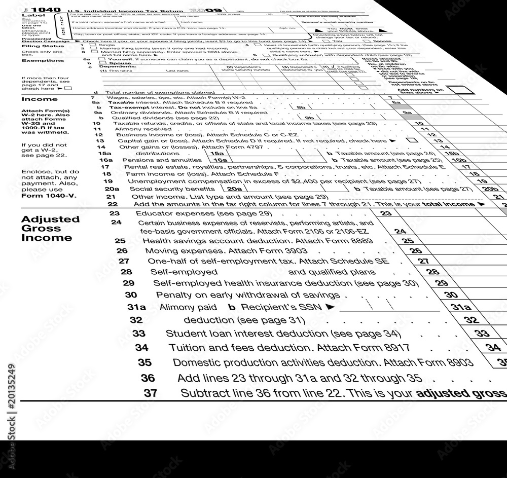 Fototapeta premium empty form 1040 blank, taxes