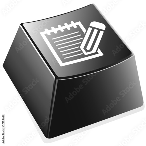 Notizblock mit Stift - Tastaturtaste